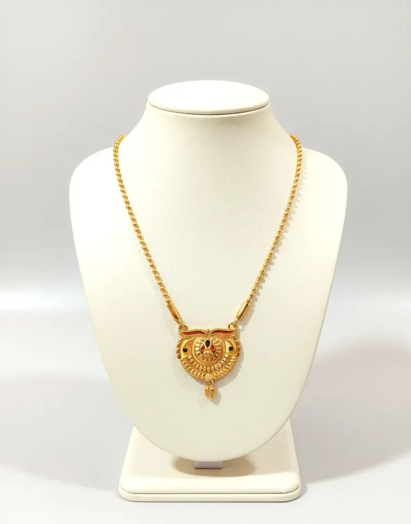 Stylish One Gram Gold Plated Artificial Mangalsutra for Women – Designer Black Beads Mangalsutra Chain with Elegant Pendant, Traditional Gold Look Jewelry